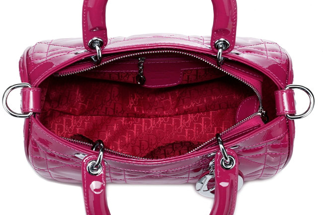 dior granville polochon patent leather 6375 rose red